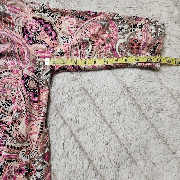 Button down shirt Cotton blend Pink Paisley Size Lp 212 COLLECTION - Picture 11 of 17